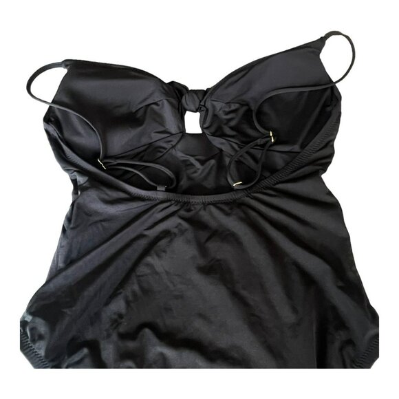 Trina Turk Size 6 Adjustable Black Knotted One Piece Swimsuit Bathing Suit NWT - Picture 7 of 9